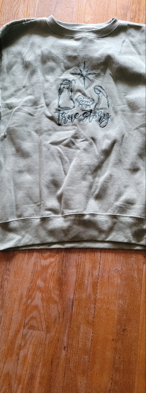 Love in Olive Green Crewneck Sweatshirt